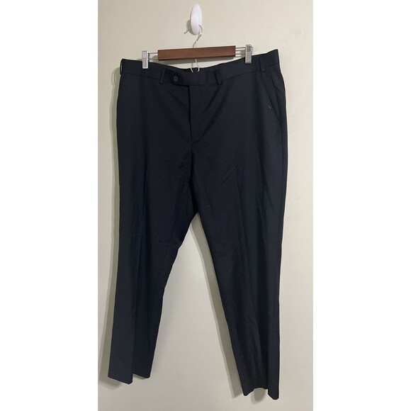 LAUREN RALPH LAUREN70% Wool Blend STRETCH PLEATED Classic BLACK PANTS 38W/30L - Picture 3 of 6